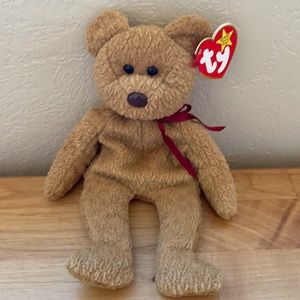 Ty Curly Beanie Baby Bear